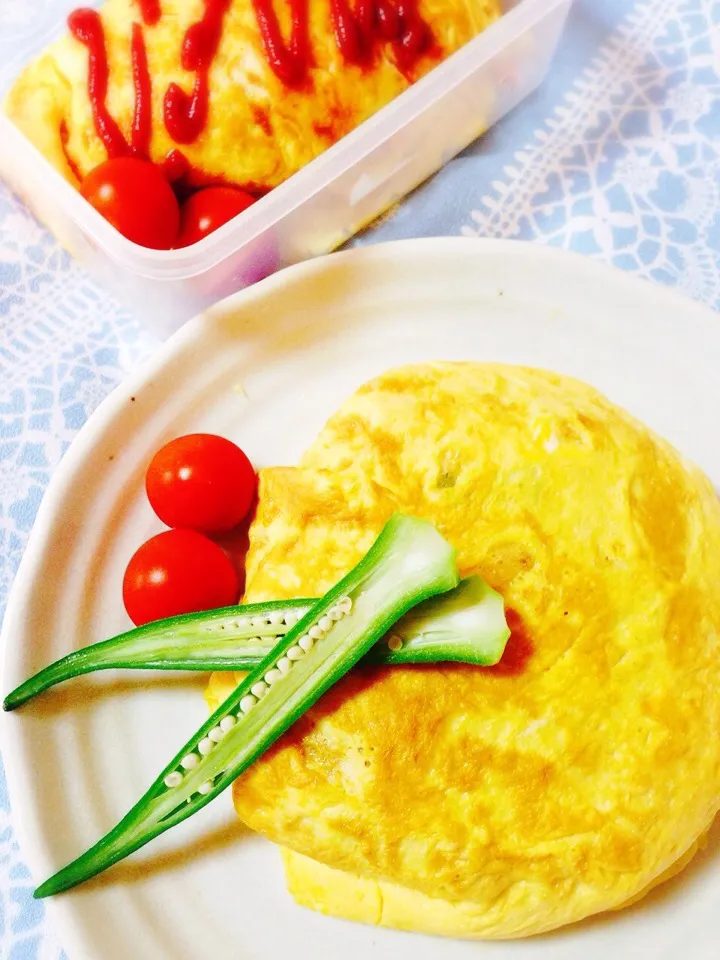 高1息子の夏休み置きご飯〜パパ仕事弁当〜オムライス|じゅんけさん