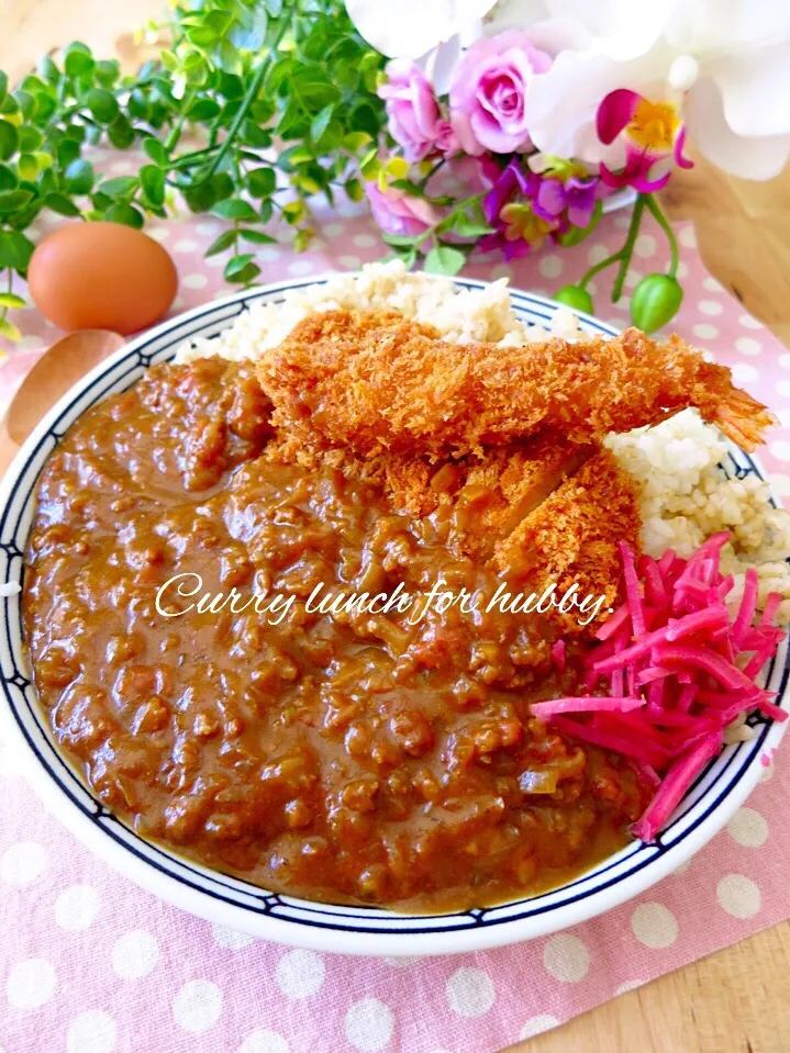 水分はトマトのみ！メガ盛りキーマカレー|ゆりえさん