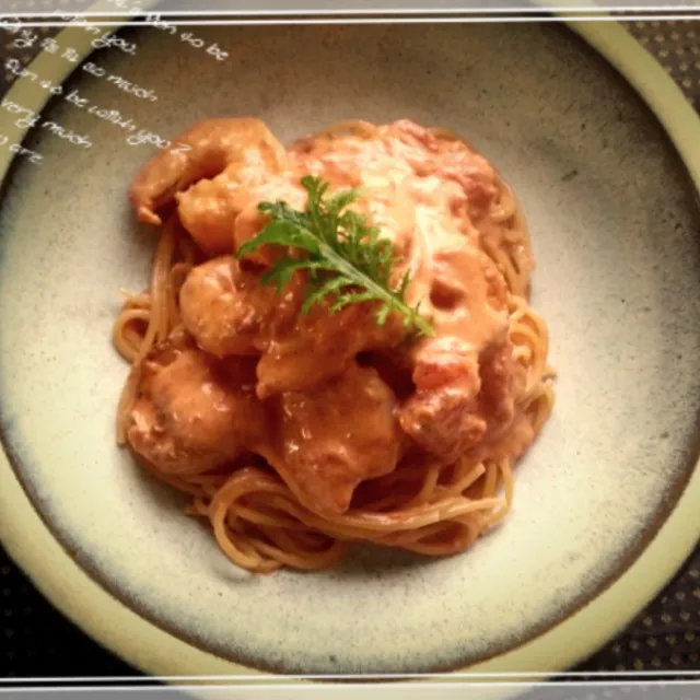 笑さんの簡単海老のトマトクリームパスタ #レシピブログ #RecipeBlog|レシピブログさん