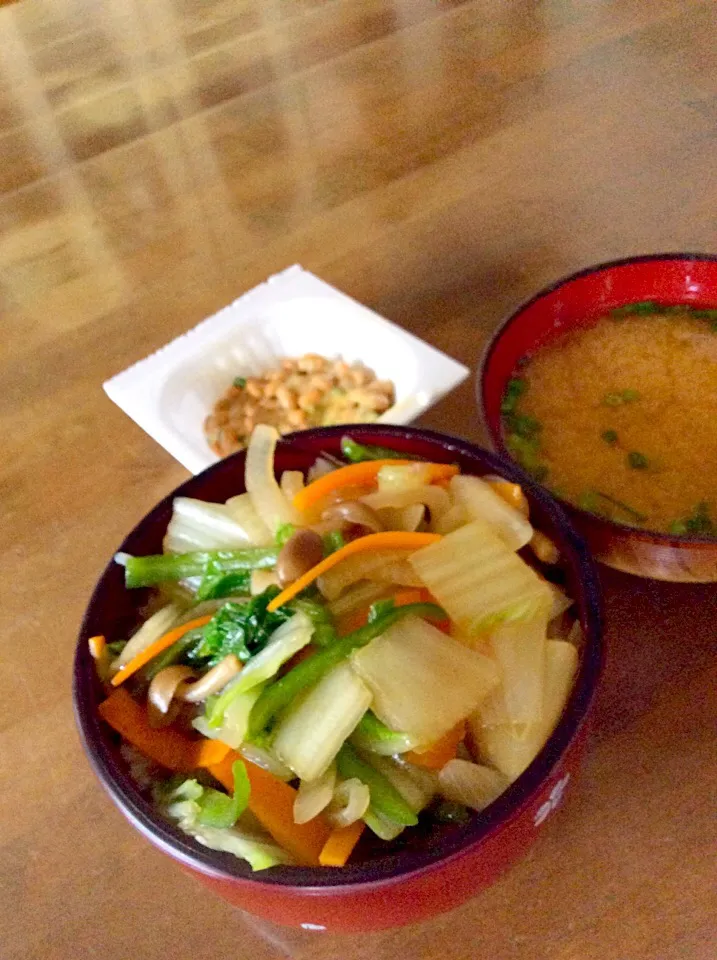 残り(冷凍庫)の野菜あんかけ丼♫^_^|Norio Fukudaさん