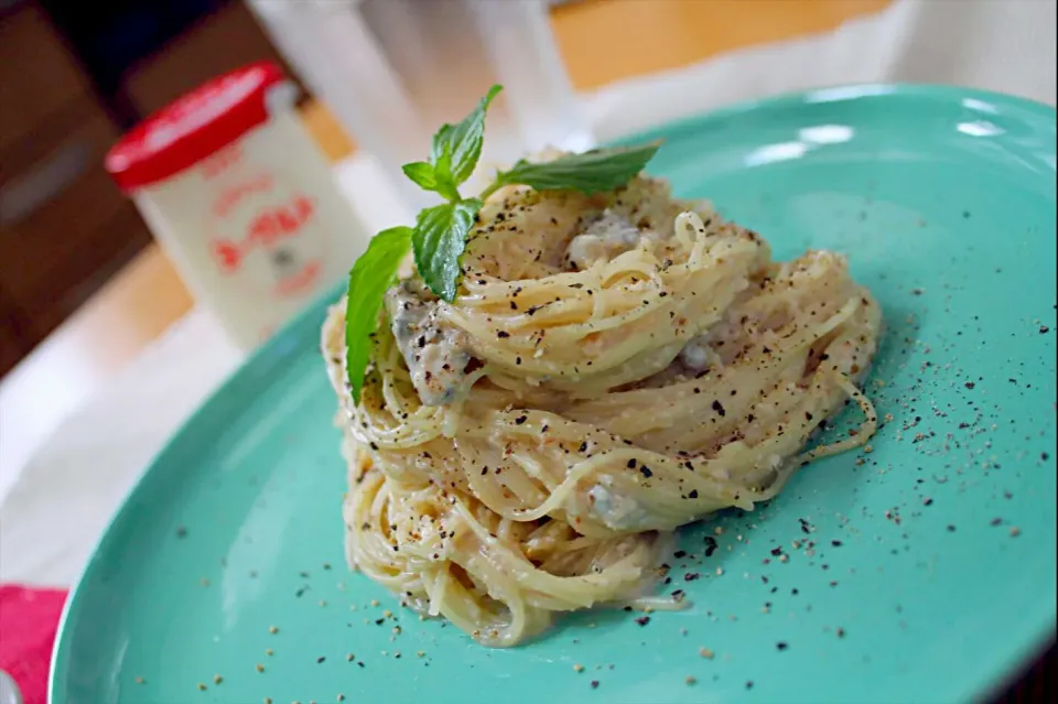 ゴルゴンゾーラチーズとクルミの冷製パスタ|ちびめがさん