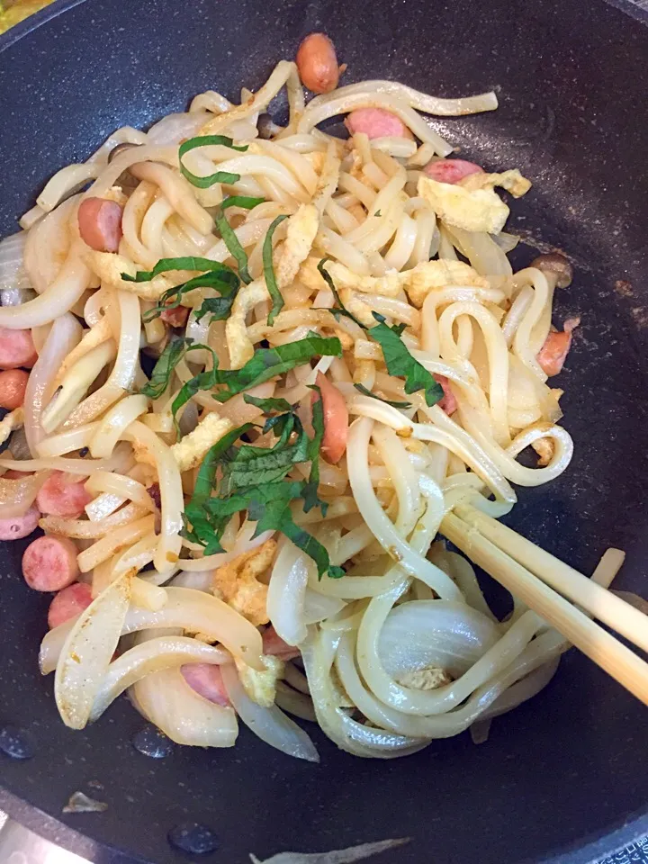 ゆず胡椒焼きうどん|ぽちさん