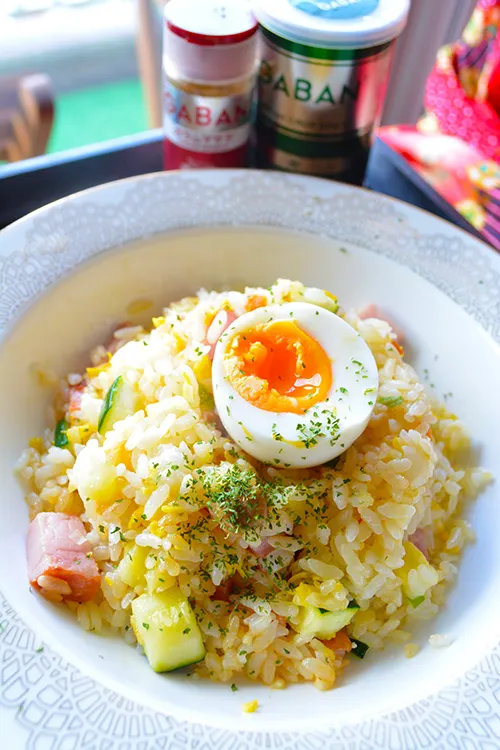 6分夏ごはん　冷凍焼き飯にちょい足しで　簡単パパッと　カフェ風ランチ♪　-　スパイス大使　-　 #うちバル #金魚の肴|青山金魚さん