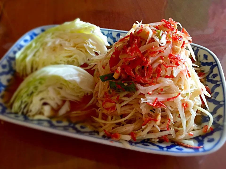 タイのパパイヤサラダ「ソムタム」。|あーいー🍚さん