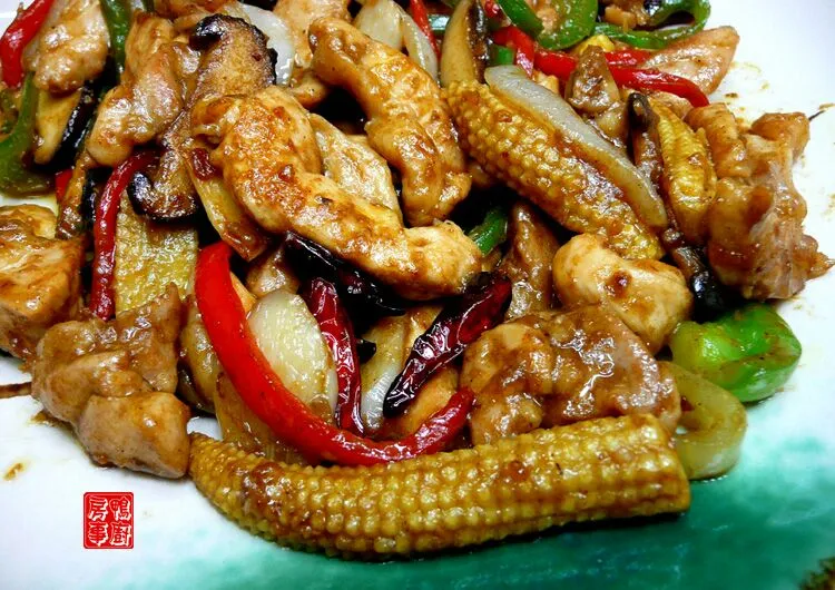 stir-fried chicken breast with baby corn|steven z.y.さん