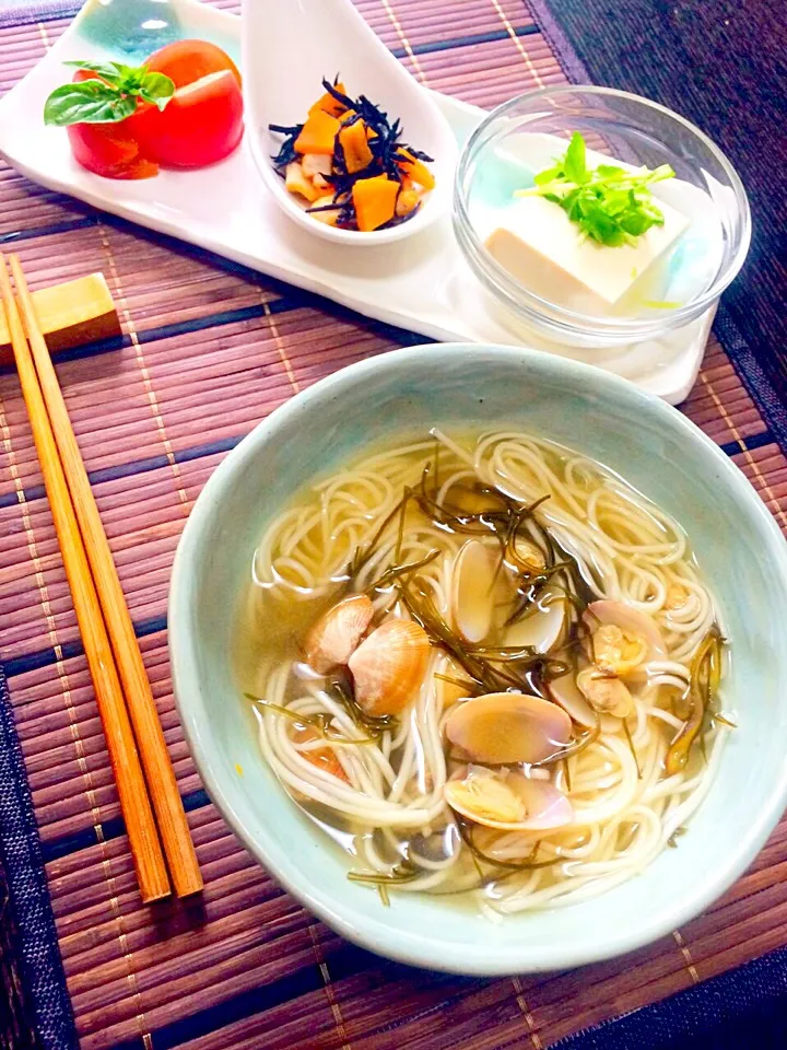 あさりと昆布のにゅう麺定食|管理栄養士☆n.ayakoさん