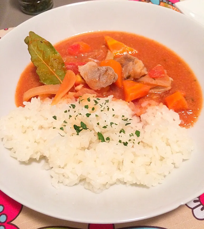 Tomato and peanut butter pork stew|Suzukaさん