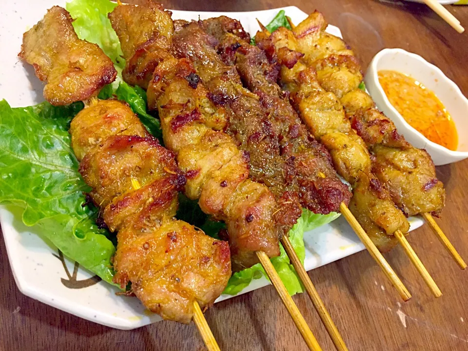 Snapdishの料理写真:satay (pork/beef/chicken)|Sky Blueさん