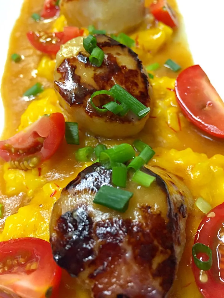 Seared scallops, saffron lemon risotto|Michael Kohlさん