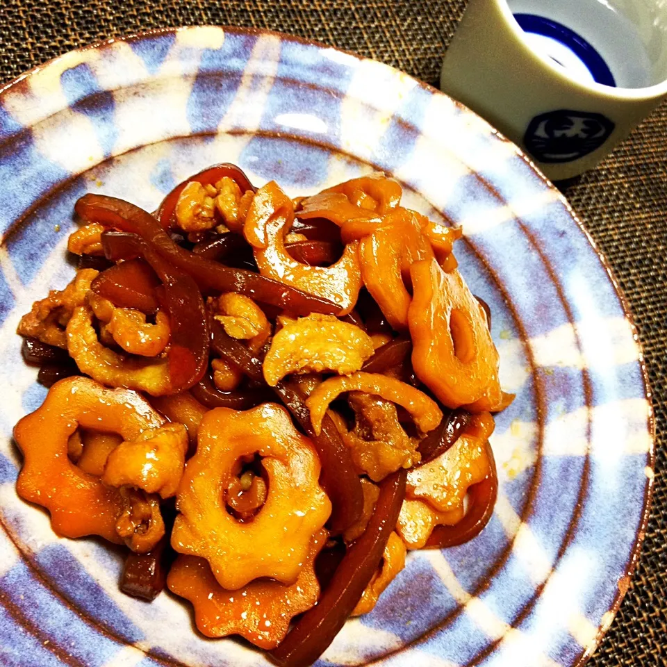 ちくわぶ鶏皮の甘辛煮|りーぴんさん