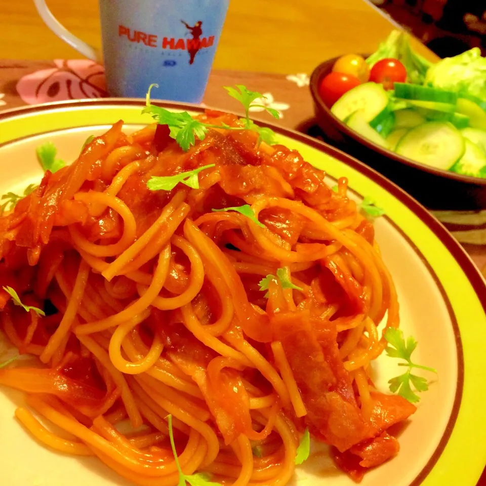 ナポリタンなお夕飯🍝🍝🍝|かずみさん