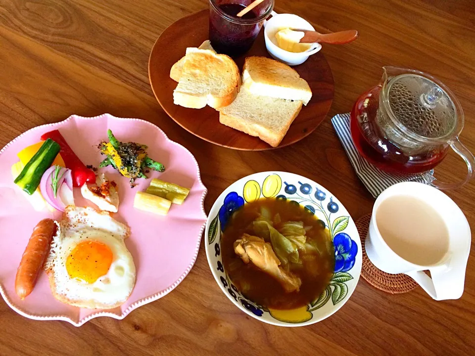 ありもの朝ごはんプレート|こんぶさん