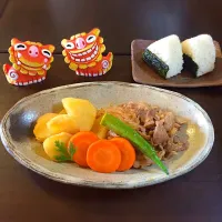 8/23 息子昼ご飯🎵カゴメトマトケチャップさんの料理 トマトケチャップでおいしく減塩肉じゃが🎵Yumiちゃんが作っていたので♡作ってみました♬