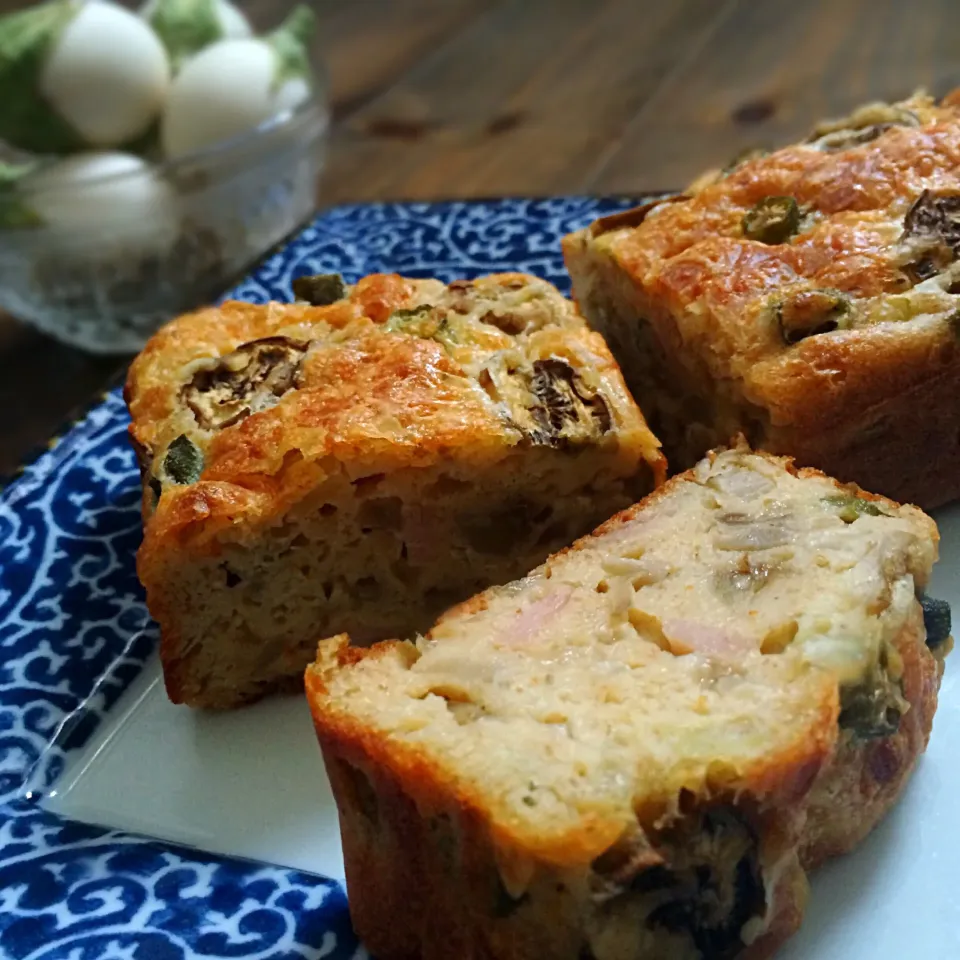 たまご茄子（白茄子）と味噌のワ風ケークサレʕ-̼͡-ʔ|七海さん