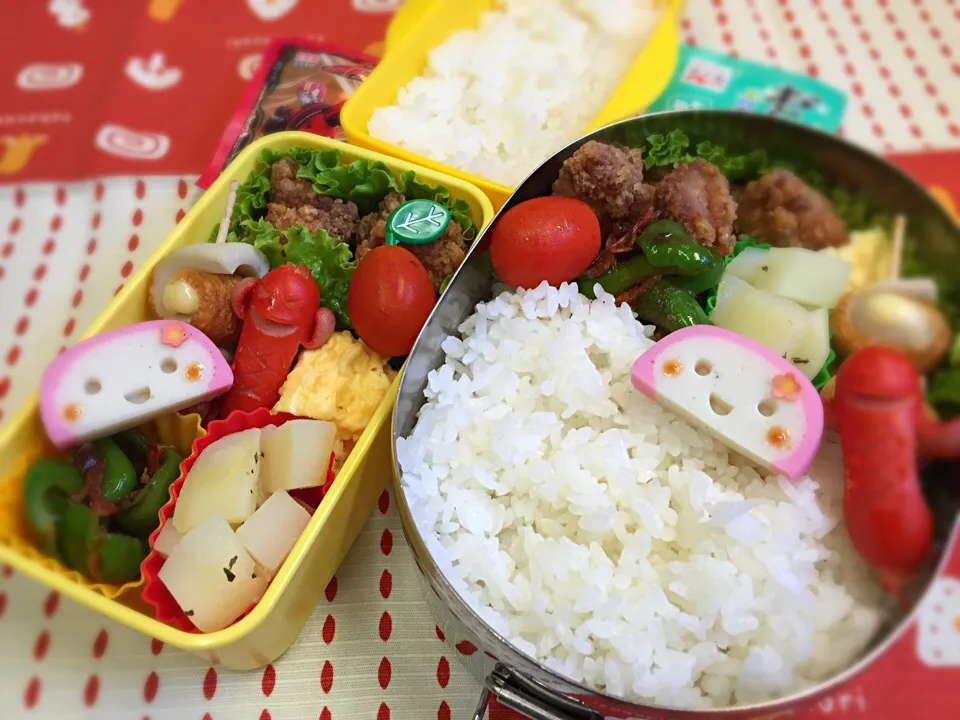 Snapdishの料理写真:8/24 弁当男子！my弁当&長男学童弁当☆|うっちーさん