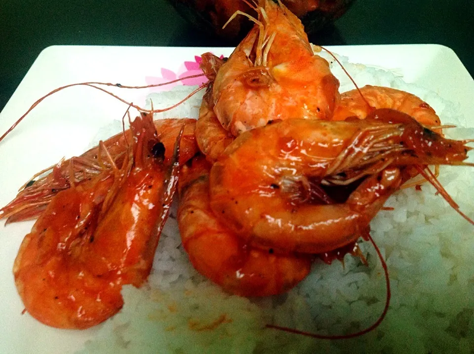 Shrimp for lunch|อแมนด้า ซานさん