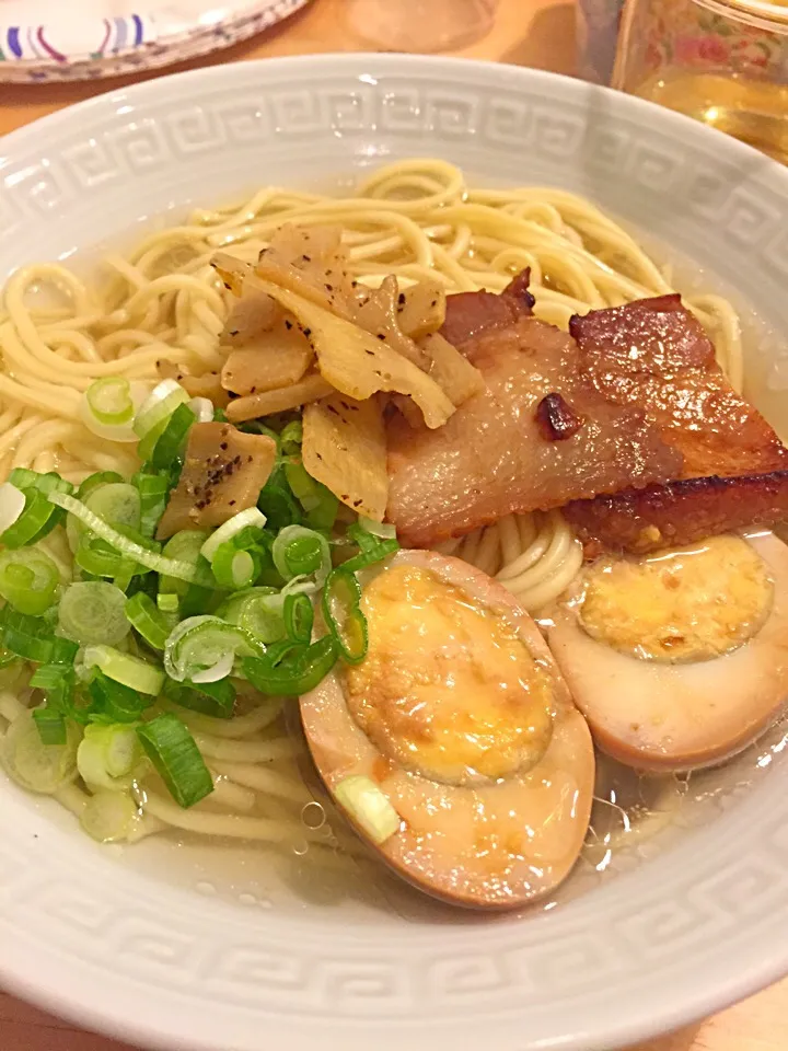 鶏出汁塩ラーメン|わささん