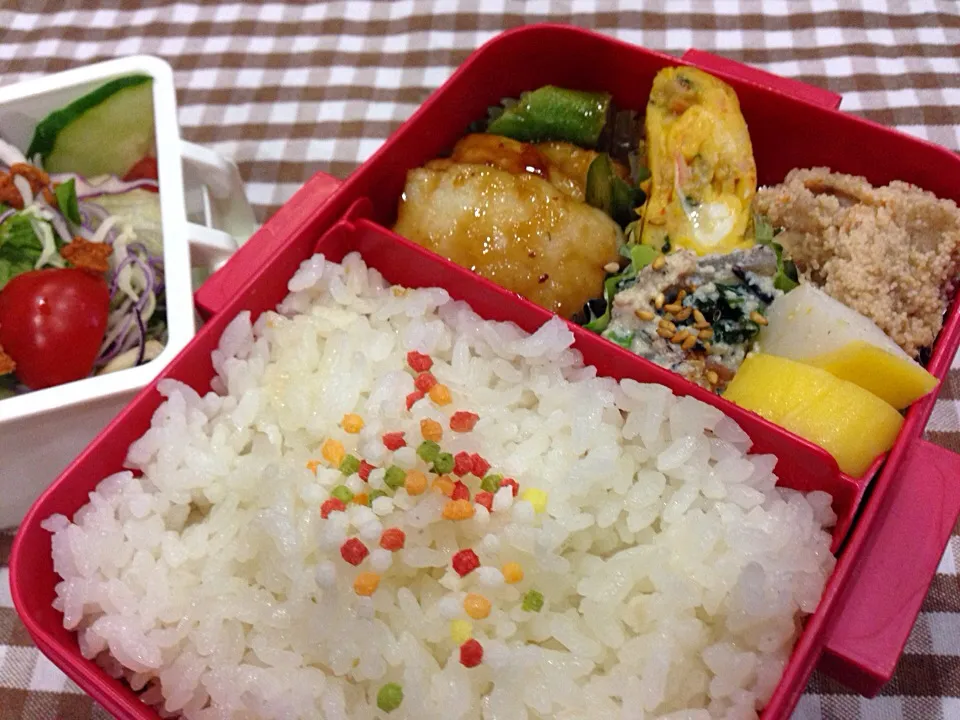 Snapdishの料理写真:台風最接近 でも出勤弁当|sakuramochiさん