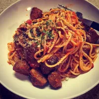 Snapdishの料理写真:Homemade meatball spaghetti|Lecさん