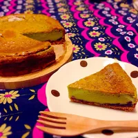 Snapdishの料理写真:抹茶とあんこのチーズケーキ♪