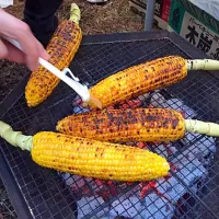 Snapdishの料理写真:朝取りとうもろこしバター醤油焼き|Burtonさん