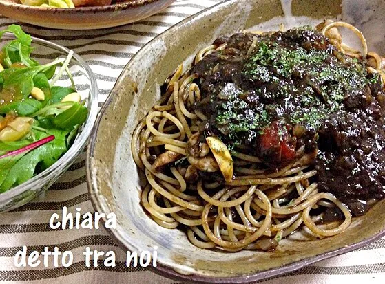 Snapdishの料理写真:イカ墨のスパゲティ|chiaraさん