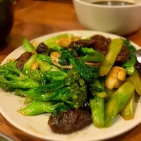 Snapdishの料理写真:Stir fried broccolini with preserved liver sausage.|Dickson B. Cheongさん