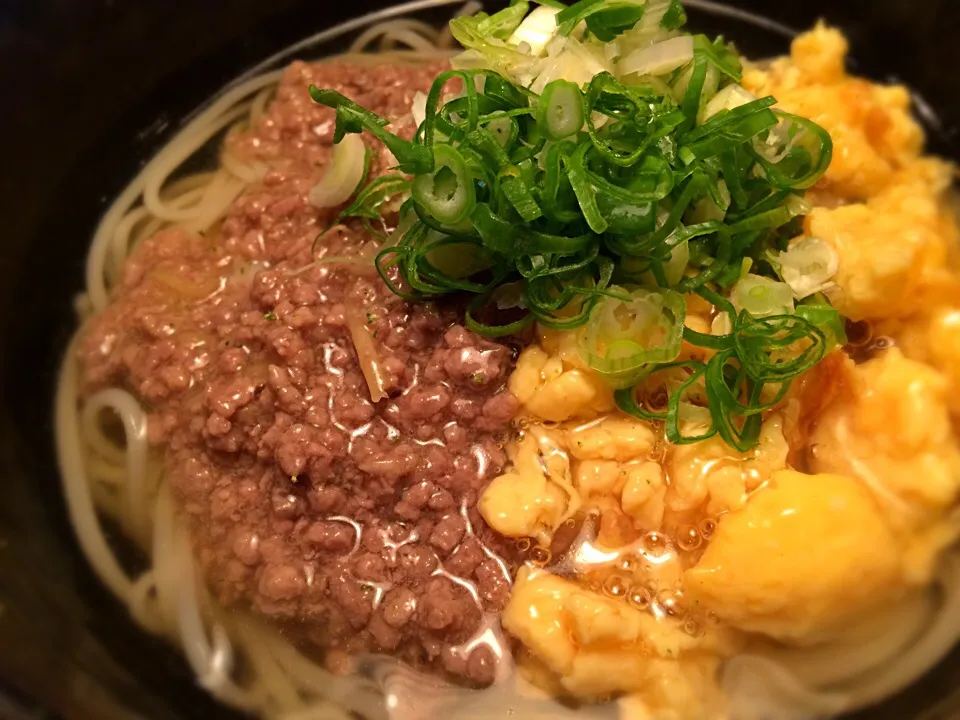 牛そぼろと炒卵の二色そうめん3|半田手延べそうめんの店 阿波や壱兆さん