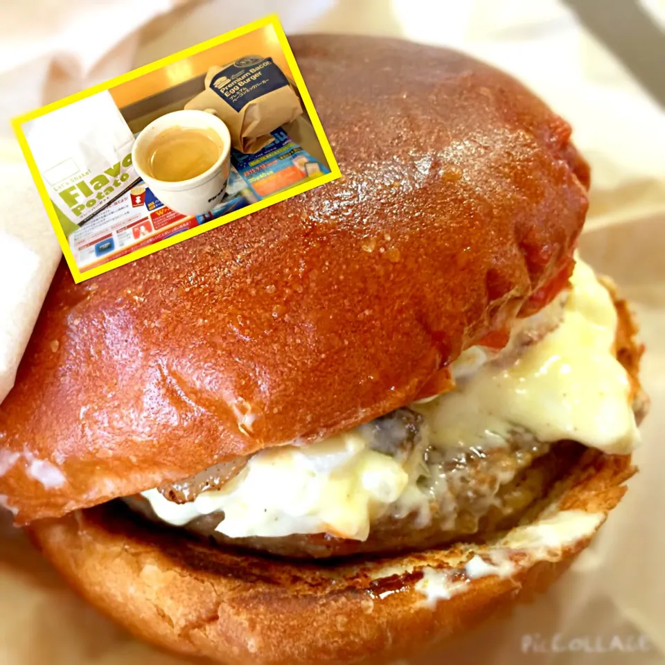 ★ランチ！
😋ファーストキッチン プレミアムベーコンエッグバーガー🍔セットCoffee☕️@お台場パレットタウン！|しんやさん