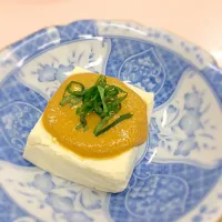 Snapdishの料理写真:豆腐の酒粕みそかけ|みーよさん