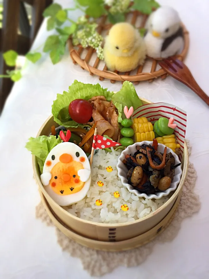 ゆっぴーのお弁当『ピヨピヨ🐥ヒヨコちゃんの部活弁！！なおちゃん、🐤ちゃんふりかけありがとう〜💕』|kumiさん