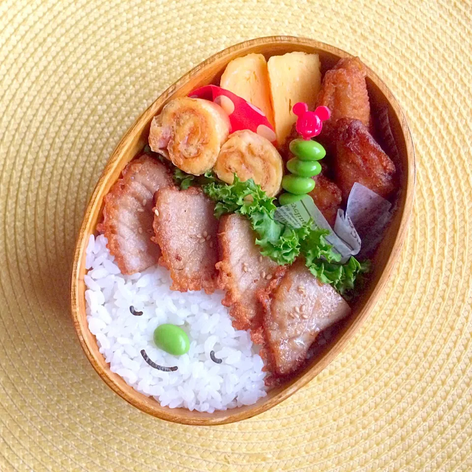 マグロ竜田揚げ&チキンリブのお弁当〜♪|39biscuitさん