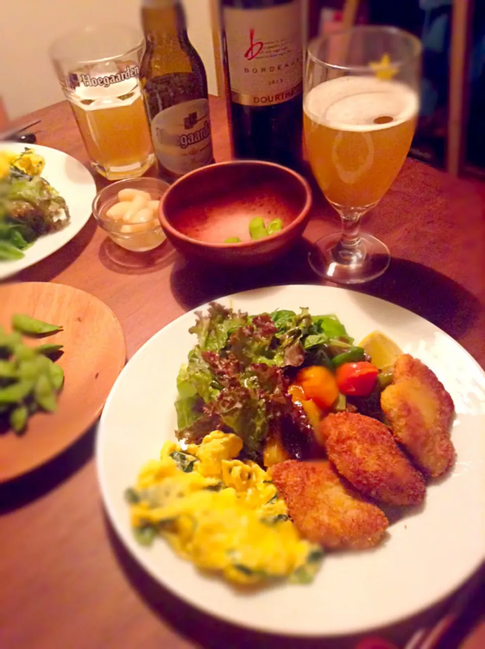 Snapdishの料理写真:Meal at the other night. Deep fried pork and ratatouille.|yumyumyummyさん