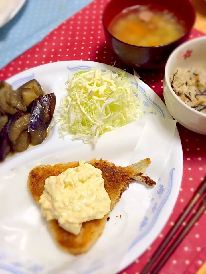 おうち晩ご飯＊アジフライ＆タルタルソース|ゆきさん