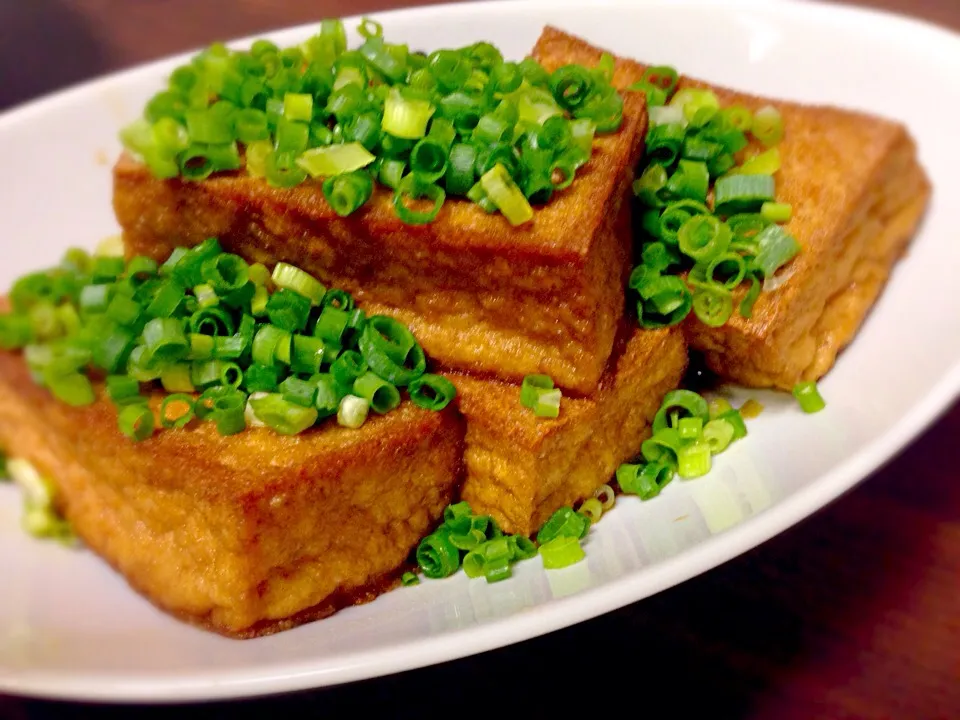 Snapdishの料理写真:カレー醤油で厚揚げ|_tsvietさん