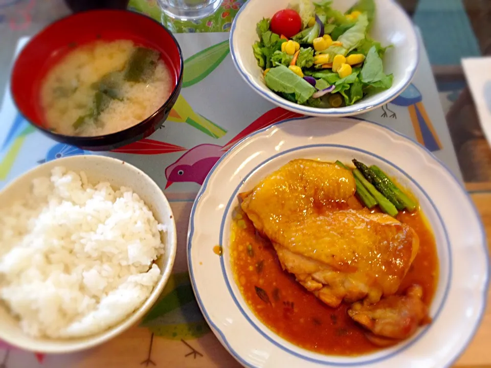 照り焼きチキン ランチ🍴|チビミミさん