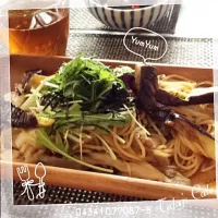 舞茸と茄子🍆の和風パスタ🍴|ラブママさん