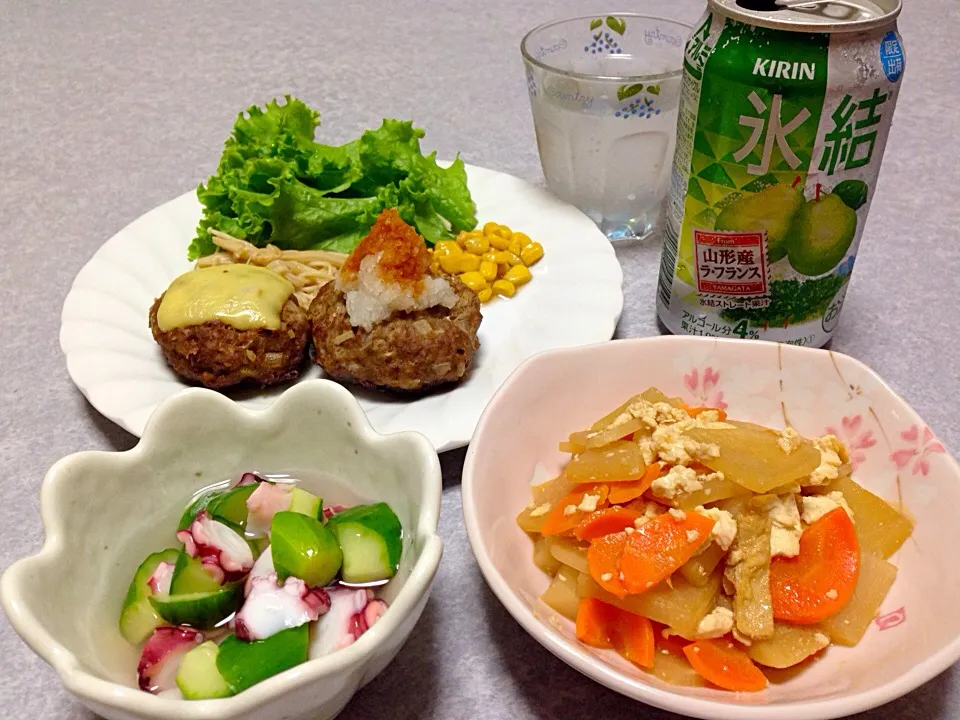 ハンバーグの晩ご飯|Orie Uekiさん