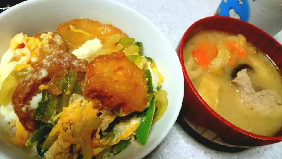 仙台油麸丼！とあまりもの豚汁|あまねさん