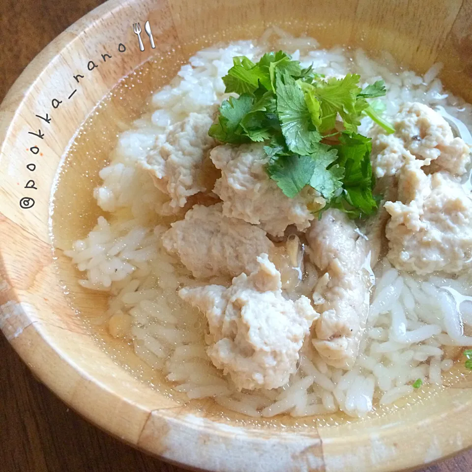 Thai rice soup with minced chicken|pookkaさん