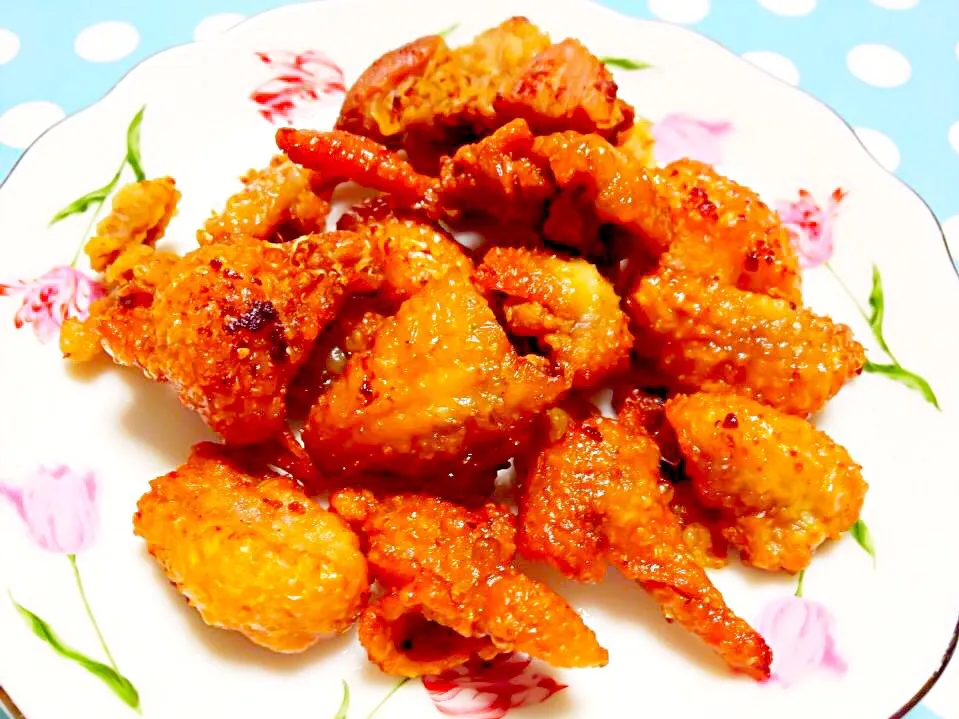 鳥のかわ Deep fried chicken skin😘✨❤️|Liezlさん