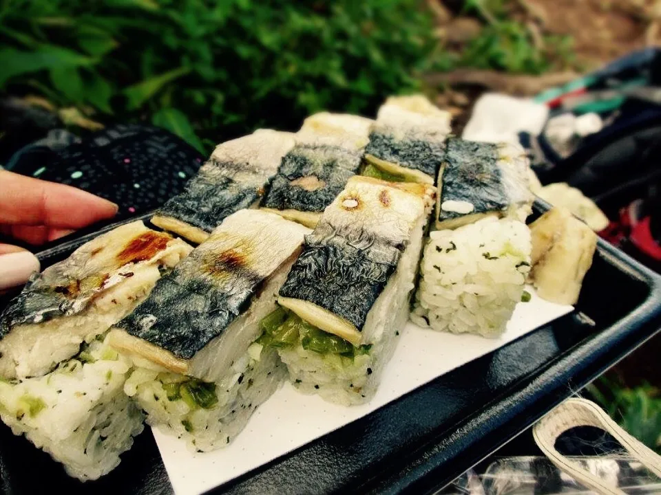 Snapdishの料理写真:福井の駅弁 大人の焼き鯖寿司☆山葵風味|もっつぁさん