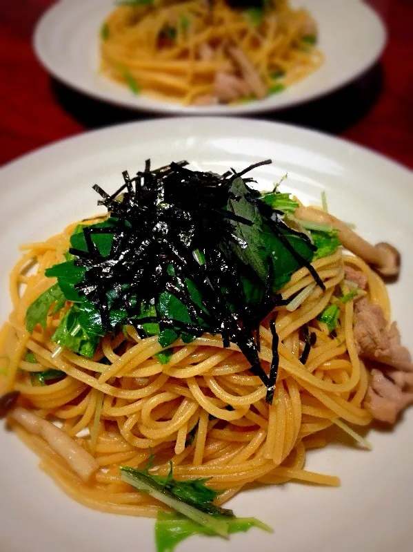 豚肉としめじと大葉の柚子胡椒パスタ。|＊みお＊さん