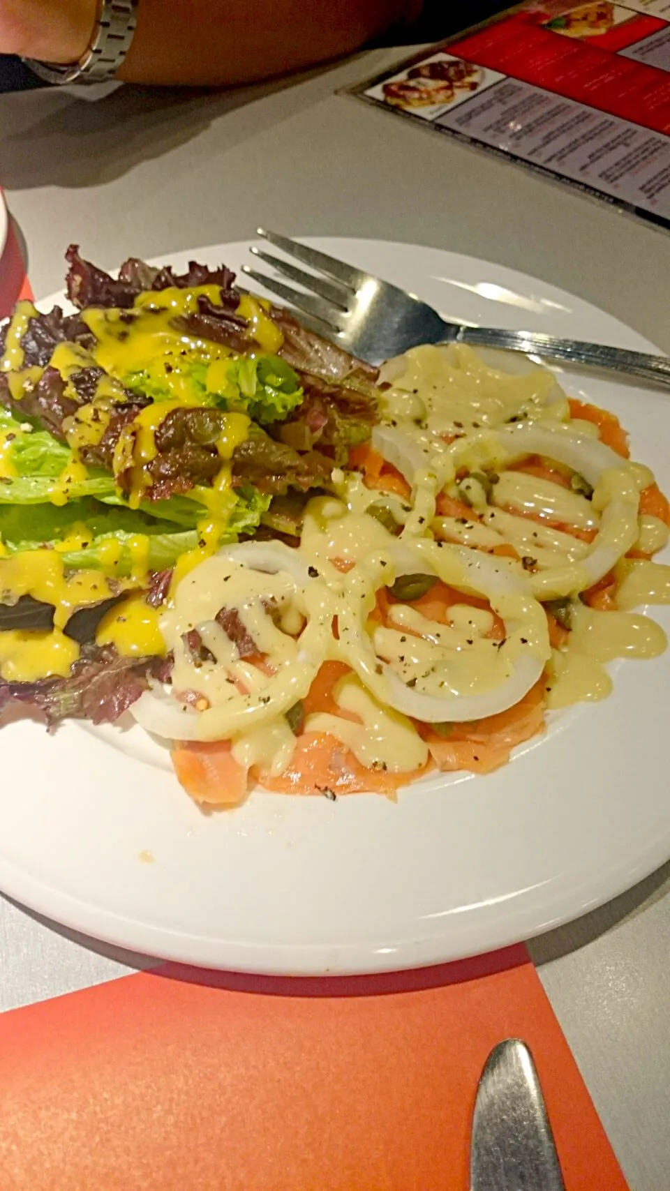 salmon salad in honey sauce|bonnieさん