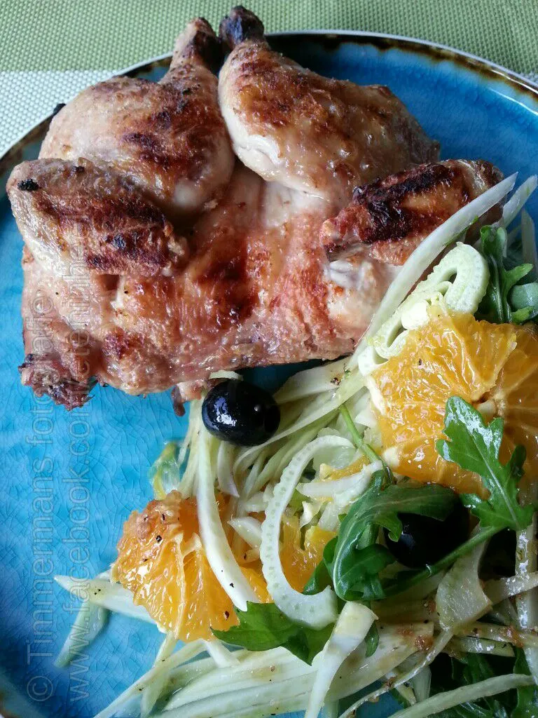 Coquelet with salad|Frank&Jolanda - Eteninbeeldさん