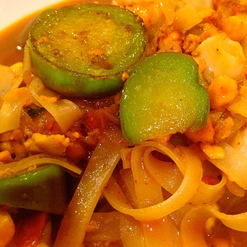 Green eggplant, rice noodle|Peter Simonさん