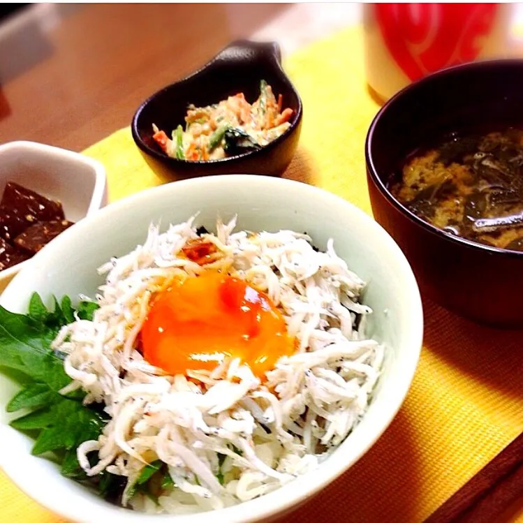 卵醤油漬けしらす丼|なみへそさん