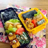 Snapdishの料理写真:＊お弁当＊ メカジキチーズ焼き 卵焼き いんげんゴママヨ和えとトマト|pinoyamaさん