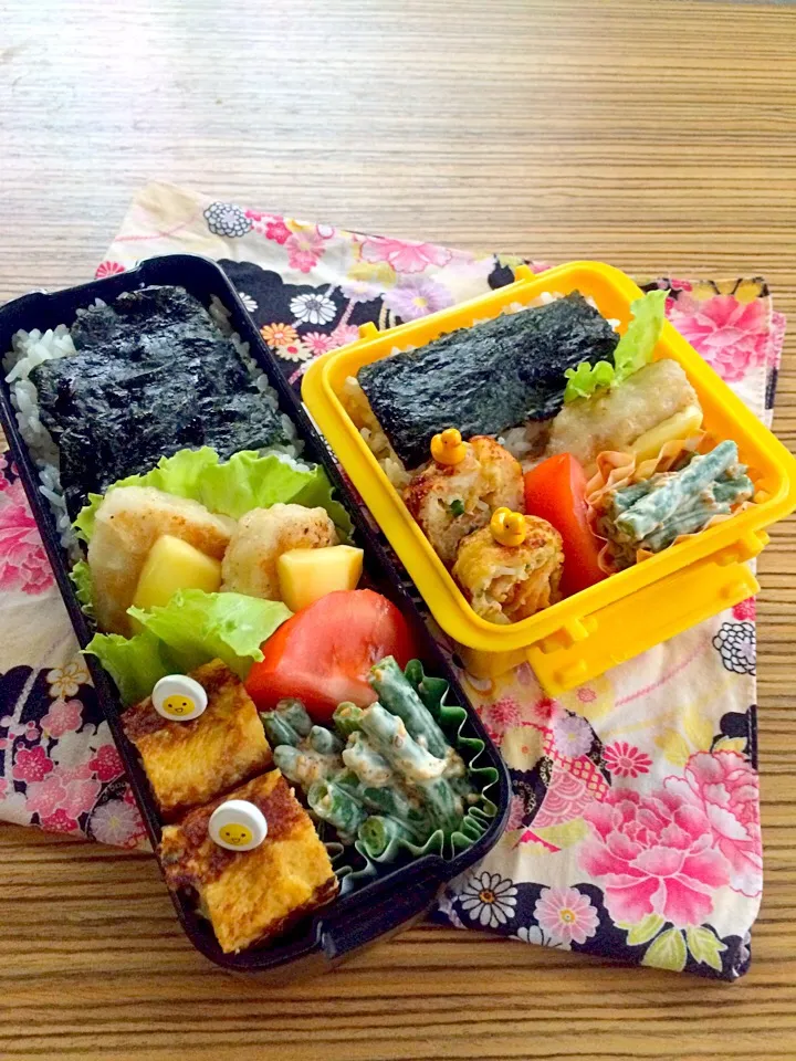 Snapdishの料理写真:＊お弁当＊ メカジキチーズ焼き 卵焼き いんげんゴママヨ和えとトマト|pinoyamaさん