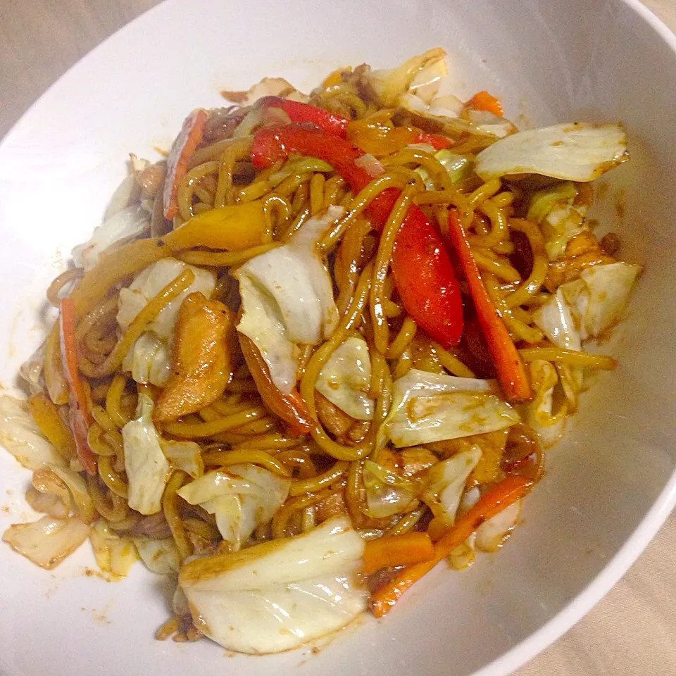 Snapdishの料理写真:Japanese "Yakisoba" Fried Noodles|H3L1DAさん